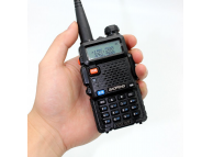 UV-5R Черный. Два диапазона VHF/UHF, ЖК дисплей, FM радио, мощность 5W/1W. АКБ 1800 мА, фонарик