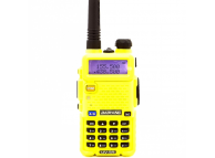 UV-5R Желтый. Два диапазона VHF/UHF, ЖК дисплей, FM радио, мощность 5W/1W.АКБ 1800 мА, фонарик.