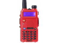 UV-5R Красный. Два диапазона VHF/UHF, ЖК дисплей, FM радио, мощность 5W/1W.АКБ 1800 мА, фонарик.