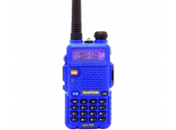 UV-5R Синий. Два диапазона VHF/UHF, ЖК дисплей, FM радио, мощность 5W/1W.АКБ 1800 мА, фонарик.