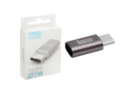 Переходник micro USB на Type-C, алюминий/серебро
