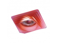 Светильник  декоративный встраиваемый Glass-2. 369127, GX5.3, 220V, 50W, никель, стекло, розовый