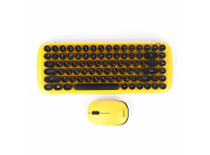 Комплект беспроводная клавиатура + мышь KBS-9000 black/yellow (2.4 ГГц, 10m, 1000 dpi)