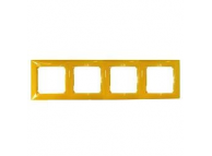 Рамка Valena Legrand 7700 44, 4 поста, желтый, глянцевая