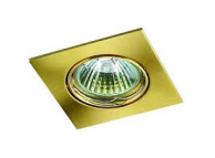 Светильник  декоративный встраиваемый Quadro, 369107, GX5.3, 12V, 50W, золото