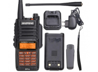 UV-9R Plus Черный. Два диапазона VHF/UHF ЖК дисплей, FM радио, мощность 8/5/1W, АКБ 1800 мА, фонарик