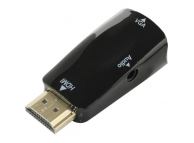 Конвертор HDMI папа - VGA мама + miniJack 3.5mm стерео-аудио, H06, 19M/DB15F