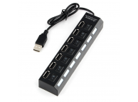 USB 2.0 Hub 7 портов UHB-U2P7-02 черный (БП в комплекте)