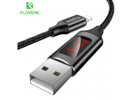 USB - micro USB с индикатором напряжения 1.0 м, плетеный шнур, черный