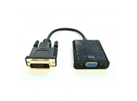 Конвертор DVI-D - VGA, кабель 10 см, черный