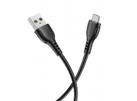USB - MicroUSB 1м, 2.4 А, ПВХ оболочка, черный (BX51)