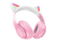 W42 розовые - полноразмерные Bluetooth наушники с микрофоном (v5.3, Type-C, MicroSD, до 10 ч)
