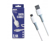 USB - micro USB 2.4A, 1 м. белый (MR39m)
