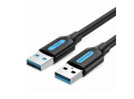 USB 3.0 AM-AM 1 метр, медный, оплетка ПВХ, черный