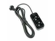 Сетевой удлинитель EPB-G2-WSG-B-2, 2 м, 2 розетки, 10 А, 2500 Вт, без заземления, черный