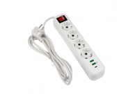 Сетевой фильтр EPB-G4-CU2-W-2 белый (10 А, 2500 Вт, 2 м, 4 розетки, 2 x USB A, 1 x USB C 5 В/2.4 А)