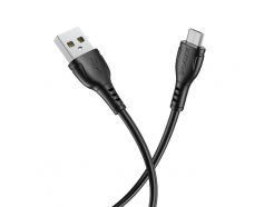 USB - MicroUSB 1м, 2.4 А, ПВХ оболочка, черный (BX51)