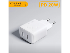 USB Type-C x 2, быстрая зарядка 20 Вт, QC3.0, PD3.0, белый (Revo Lite Duo 20W)