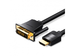 DVI-D PLUG - HDMI PLUG 2 м, двухсторонний, 4K/60 Гц, черный (ABFBH)