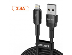USB 2.0 - Lightning, 2 метра, быстрая зарядка 2.4 А, тканевая оплетка, серый