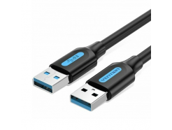 USB 3.0 AM-AM 1 метр, медный, оплетка ПВХ, черный
