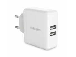 USB A x 2 порта, 5 В 2.4 А, общая мощность 15 Вт, белый (NTONPOWER WHC-2U)