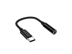 Переходник USB C штекер - 3.5 мм гнездо, черный (M40)