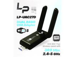 LP-UAC27D - беспроводной USB - Wi-Fi адаптер (2.4 ГГц/5 ГГц, MTK7601, 2 антенны 3 дБи)