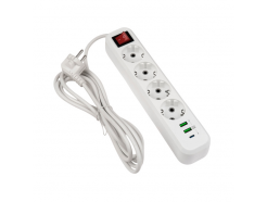 Сетевой фильтр EPB-G4-CU2-W-2 белый (10 А, 2500 Вт, 2 м, 4 розетки, 2 x USB A, 1 x USB C 5 В/2.4 А)