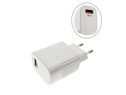 USB A, 5 В 3.0 А, белый, без упаковки XQ25 (20 Вт, быстрая зарядка QC3.0)