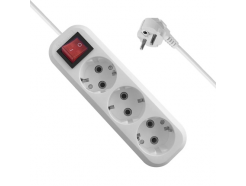 Сетевой удлинитель L330, 7 м, 3 розетки, 16 А, 3500 Вт, с выключателем, с заземлением