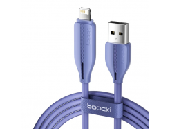 USB 2.0 - Lightning, 1 метр, быстрая зарядка 2.4 А, ПВХ оплетка, синий