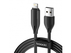 USB 2.0 - Lightning, 2 метра, быстрая зарядка 2.4 А, ПВХ оплетка, черный/белый