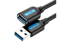 USB 3.0 AM-AF 1 метр, 5 Гбит/с, медный, оплетка ПВХ, черный