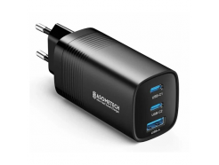 USB Type-C x 2  + USB A, 65 Вт, GaN, быстрая зарядка QC/PD (RCE-6501)