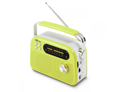 RPR-045 Lemon - радиоприемник с аккумулятором (5 Вт, Bluetooth, MicroSD, USB-flash, 1200 мАч, USB C)