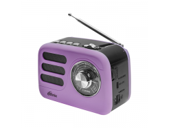 RPR-033 Lavender - радиоприемник с аккумулят. (5 Вт, Bluetooth, MicroSD, USB-flash, 1200 мАч, USB C)