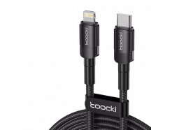USB Type-C - Lightning, быстрая зарядка 27 Вт, 1 метр, тканевая оплетка, черный