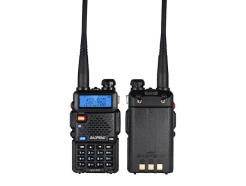 UV-5R черный - комплект из 2 штук (VHF/UHF, 8 Вт, FM радио, 1800 мАч, фонарик)
