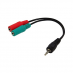 3,5 PLUG 4pin - 3,5 JACK стерео+3,5 JACK моно микрофон 0,2m