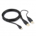 USB 2xAM - mini USB, 1,8м, с дополнительным питанием, черный