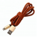 USB - micro USB 1 м. кожаная оплетка, Черный