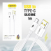 USB 2.0 - Type-C 3 А, 1 м, белый, оплетка PTE (UG-08)